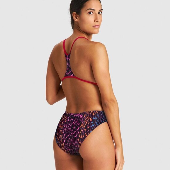 NEW Arena ANIMAL STRIPE BOOSTER BACK ONE PIECE FREAK ROSE-MULTI - Picture 2 of 7